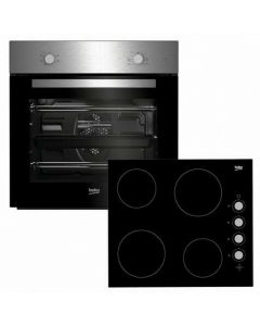 Beko Integrated AeroPerfect Fan Oven and Hob Package - Black | BBSF210SX