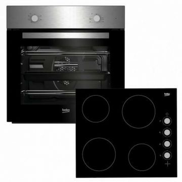 Beko Integrated AeroPerfect Fan Oven and Hob Package - Black | BBSF210SX