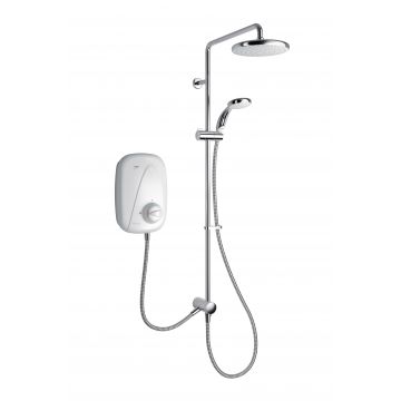 Mira Vigour Dual Thermostatic Power Shower - White/Chrome Finish