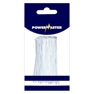 Powermaster Cable Ties 100 x 2.5mm Nat 100/pack