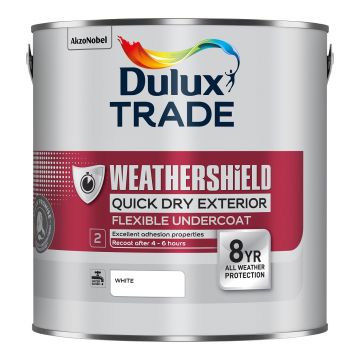 Dulux Trade Weathershield Quick Dry Exterior Flexible Undercoat White 2.5l