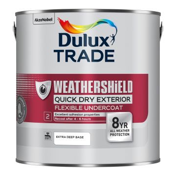 Dulux Trade Weathershield Quick Dry Exterior Flexible Undercoat Extra Deep Base 2.5l