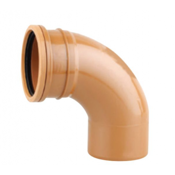 Sewer 225mm x 90deg Long Radius Bend Single Socket