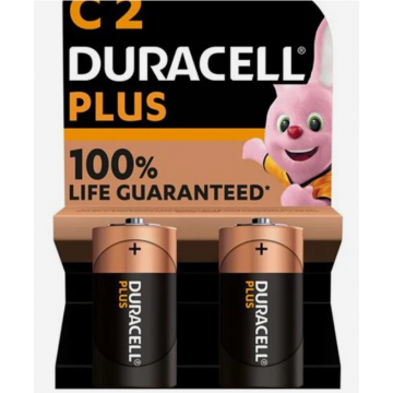 Duracell Plus Power C Size Batteries 2/pack