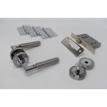 Belas WC Lever On Rose Doorpack Sncp Including WC Lock & 3 Hinges