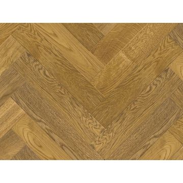 Herringbone Smoked, Brushed & UV Matt Lacquered Morrison Oak Engineered Flooring - 90mm x 18mm x 450mm - Pack covers 0.405m2 