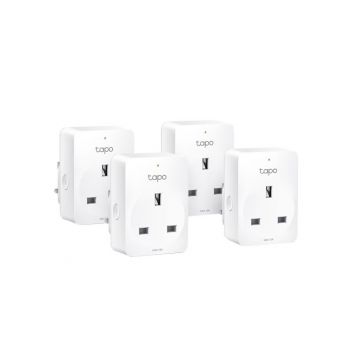 TP-Link Tapo Smart Wi-Fi Socket, Energy Monitoring 4 Pack - White | P100