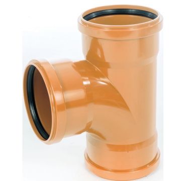 Sewer 110mm x 90deg Tee Branch Triple Socket