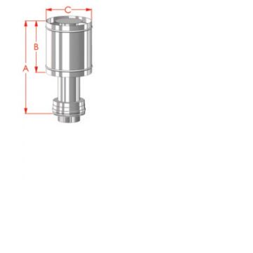 System 2 T/Wall S/S Ins 125mm Antidowndraught Cowl