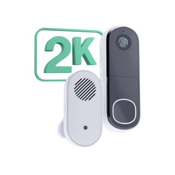 Arlo 2K Wireless Smart Video Doorbell - White & Black | AVD4001100EUS