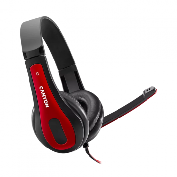 Canyon HSC-1 Wired 3.5mm PC Headset with Microphone - Black & Red | CNS-CHSC1BR