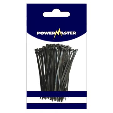 Powermaster Cable Ties 370 x 4.8mm Black 100/pack