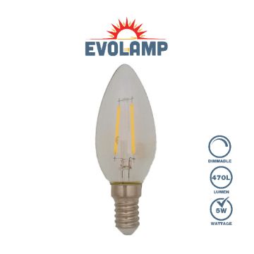 Evolamp 5w Ses LED Candle Dimmable Clear Bulb