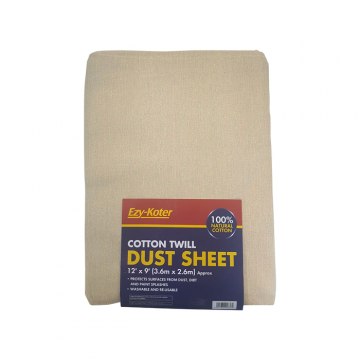 Fleetwood Ezy-Koter Cotton Twill 12' x 9' Paint Dust Cover Sheet | ECDS129