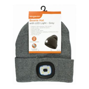 Kingavon Beanie Hat With LED Light - Grey