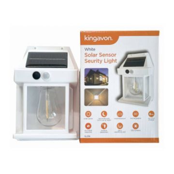 Solar Sensor Security Light - White