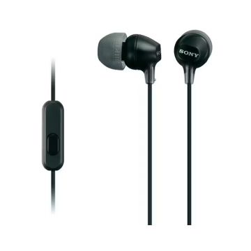 Sony In-Ear Wired Headphones with Mic & Silicone Earbuds - Black | MDREX15APB.CE7