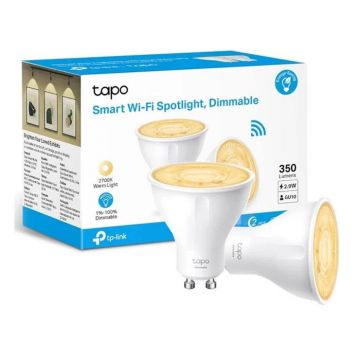 TP Link Tapo Smart Spotlight, Dimmable Bulbs, 2 Pack - Multicolour | L630