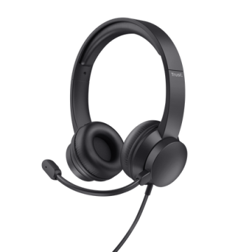 Trust Ayda PC Laptop Wired 3.5mm Chat Headset - Black | T25087