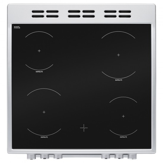 BEKO 60cm Double Oven Electric Cooker with Ceramic Hob SILVER | KDC653S