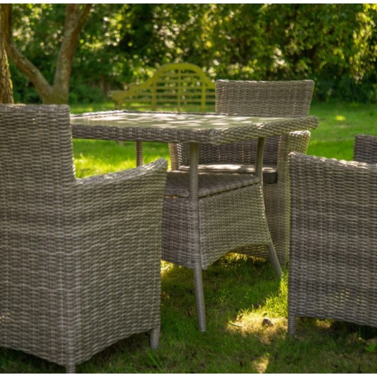 Bermuda Square Grey 4 Seater Outdoor Furniture Garden Dining Set