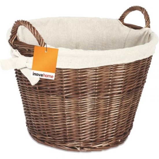 INOVA Natural Wicker Round Basket C/W Jute Liner | 61776