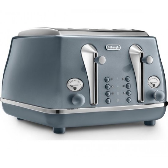 DELONGHI Icona Metallics 4 Slice Toaster BLUE | CTOT4003.AZ