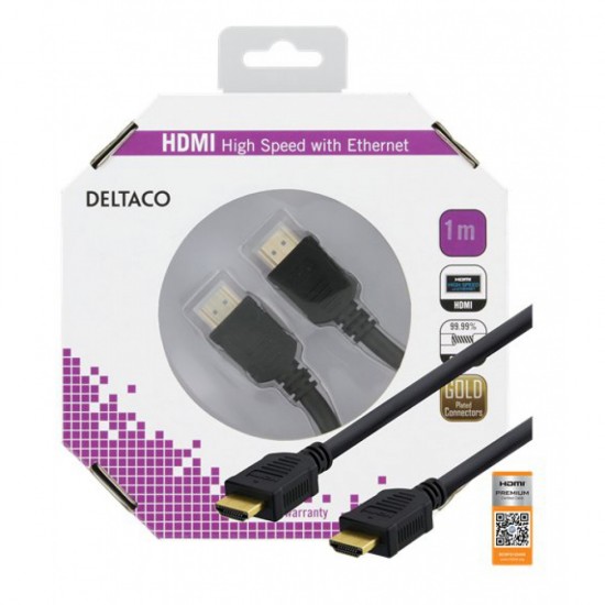 DELTACO Premium High Speed HDMI 1M | HDMI1010R