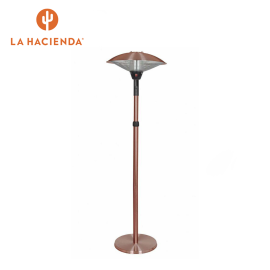 La Hacienda Outdoor Adjustable Copper Standing Electric Patio Garden Heater with Head Tilt | 69568