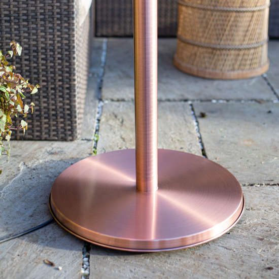 La Hacienda Outdoor Adjustable Copper Standing Electric Patio Garden Heater with Head Tilt | 69568