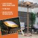 La Hacienda Outdoor Adjustable Copper Standing Electric Patio Garden Heater with Head Tilt | 69568