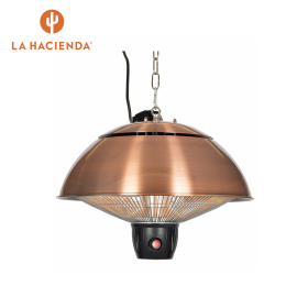 La Hacienda Outdoor Hanging Mushroom Copper Heater with LED Light | 69565