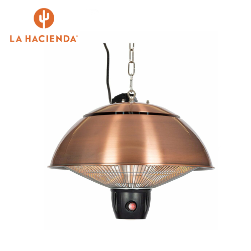 La Hacienda Outdoor Hanging Mushroom Copper Heater with LED Light | 69565