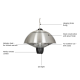 La Hacienda Outdoor Hanging Mushroom Silver Heater with LED Light | 69564