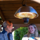 La Hacienda Outdoor Hanging Mushroom Silver Heater with LED Light | 69564