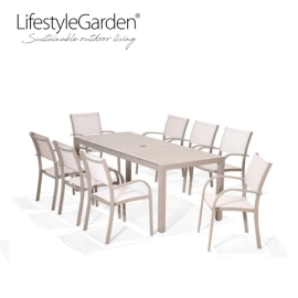 Lifestyle Garden Morella 8 Seater Rectangle Outdoor Garden Dining Set