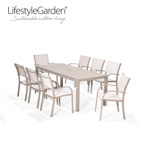 Lifestyle Garden Morella 8 Seater Rectangle Outdoor Garden Dining Set