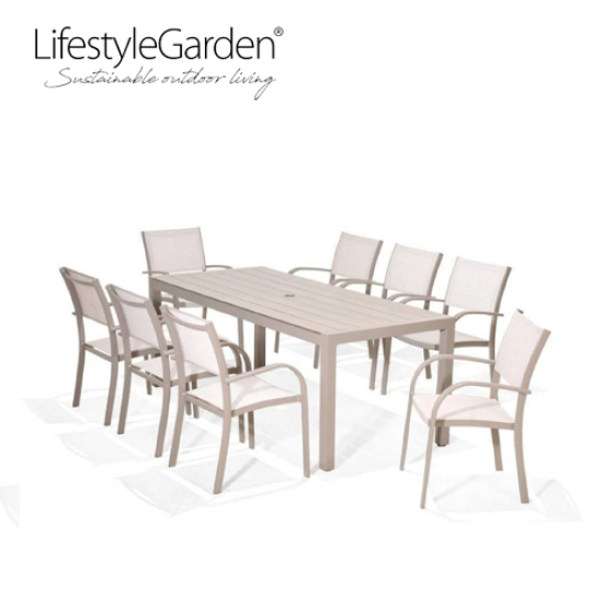 Lifestyle Garden Morella 8 Seater Rectangle Outdoor Garden Dining Set