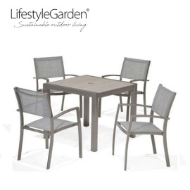 Lifestyle Garden Solana 4 Seater Square Outdoor Garden Dining Set