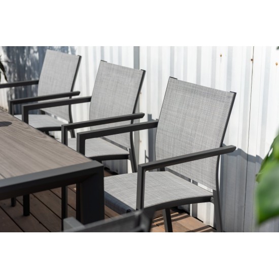 Lifestyle Garden Urbanite Dark 8 Seater Outdoor Garden Table & Chairs Dining Set