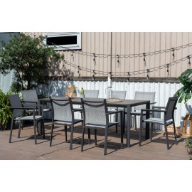 Lifestyle Garden Urbanite Dark 8 Seater Outdoor Garden Table & Chairs Dining Set