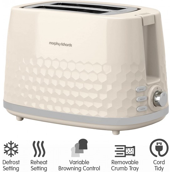 MORPHY RICHARDS Hive 2 Slice Toaster CREAM | 22032