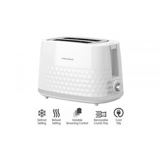 MORPHY RICHARDS Hive 2 Slice Toaster WHITE | 22034