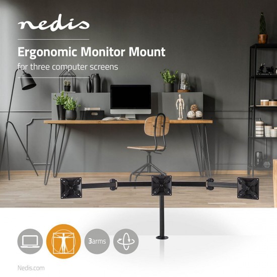 NEDIS 3 Screen Desk Monitor Mount up to 24" | 410099