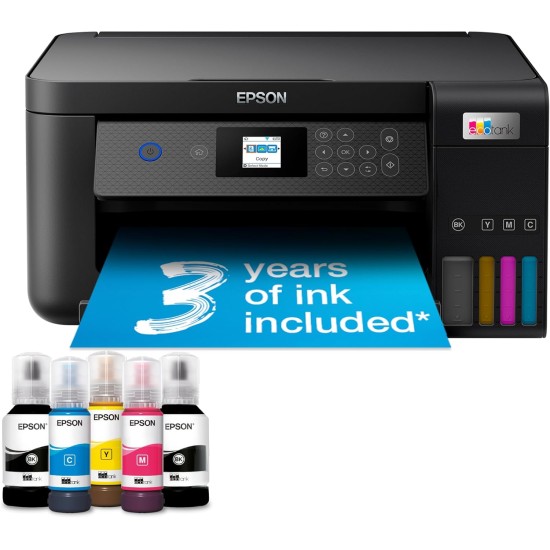 EPSON EcoTank A4 Multifunction Print Scan Copy Wi-Fi Inkjet Ink Tank Printer | ET-2850