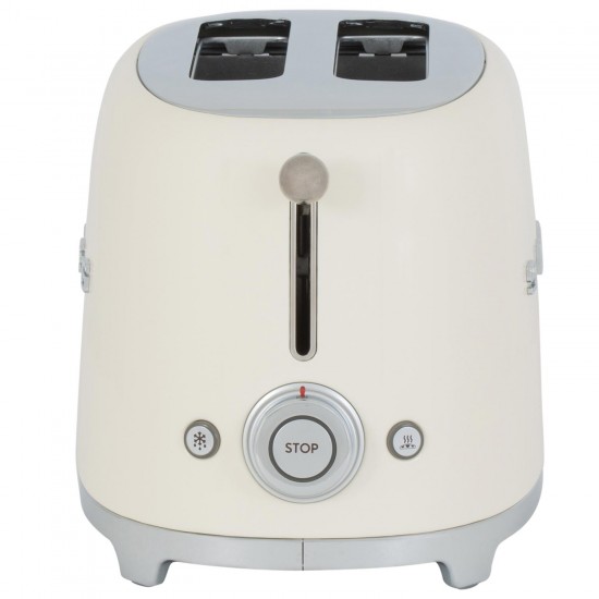 SMEG 50's Retro Style Aesthetic 2 Slice Toaster CREAM | TSF01CRUK